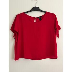 Forever 21‎ red size L boxy cropped blouse lightweight material